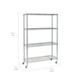 thumbnail image 4 of Seville Classics Solid Steel Wire Shelving Storage Unit Adjustable Shelves Organizer Rack, for Home, Kitchen, Office, Garage, Bedroom, Closet, Silver, 4-Tier, 36" W x 14" D, 4 of 11