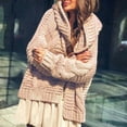 thumbnail image 2 of ShomPort Women Fall Winter Open Front Long Sleeve Cardigan Outwear Chunky Cable Knit Sweater, 2 of 9
