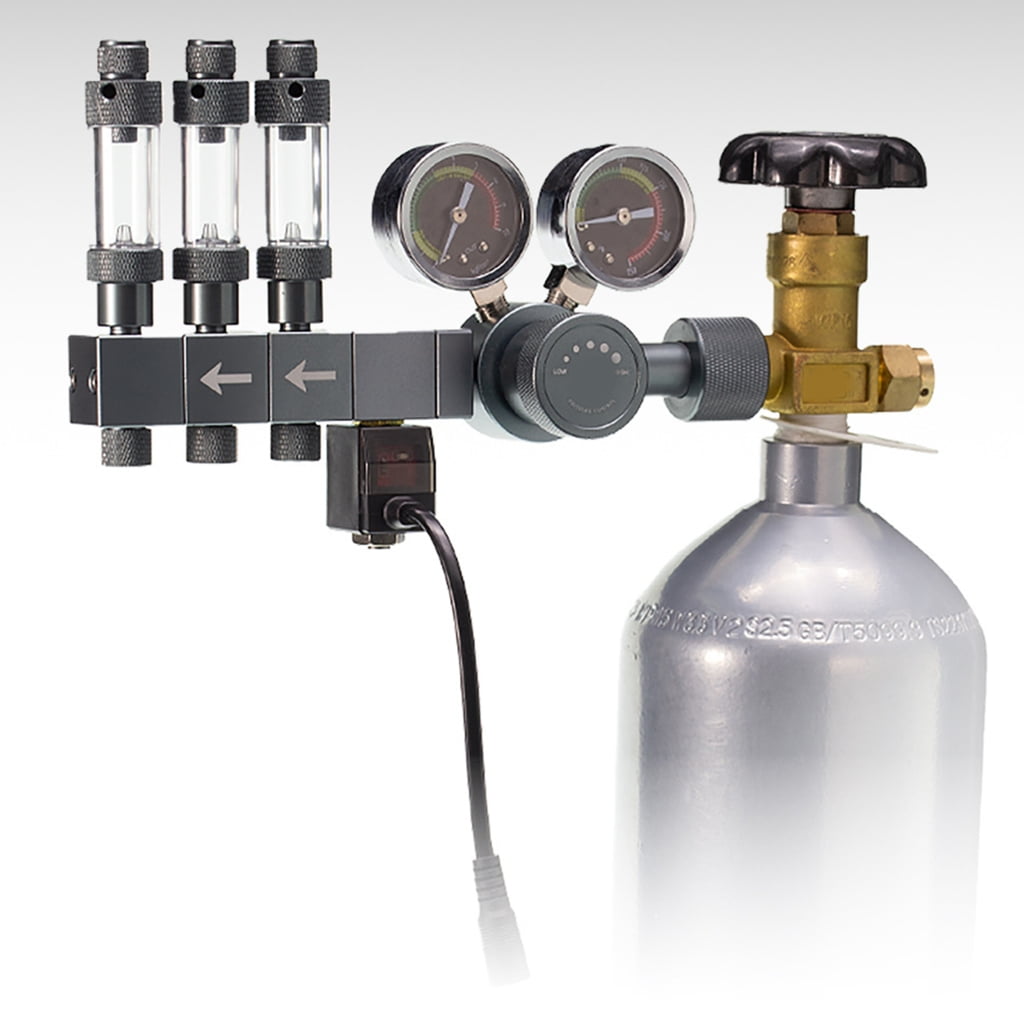 PatungKu Aquariums CO2 Regulator With 2 Stage Pressure Reduction And Automatic Solenoid Valves Control For Plant Healthy Growth
