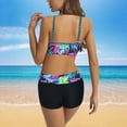 thumbnail image 4 of IDALL Bikini Sets Bestselling Bikini Women Plus Size Tankini Swimsuits Two Piece Color Block Cutout Flowy Tummy Bathing Suits With Shorts Bathing Suit Swim Suits for Women 2025 Black 3XL, 4 of 6