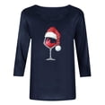 thumbnail image 5 of Ltctricy Women's Tunic Tops 3/4 Length Sleeve Crew Neck Christmas Printed Fall Shirts Casual Tee Blouses Fashion Clothing(Navy-bb1,Large), 5 of 5