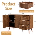 thumbnail image 2 of Yeulluey Storage Cabinet with 3 Drawers & Double Doors, Kitchen Buffet Sideboard Cabinet,Wood Storage Organizer for Kitchen, Living Room, Dining Room, Brown, 2 of 7