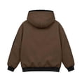 thumbnail image 2 of Fleece Lined Hooded Windbreaker for Women, Fall Winter Waterproof Long Sleeve Outdoor Hiking Fashion Jackets, S-XXL, 2 of 7