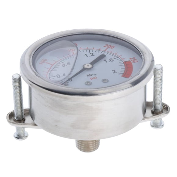 Tachiuwa Manomètre à Pression Liquide 0-300PSI, Acier Inoxydable, Filetage 1/4 Pouces NPT