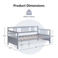 thumbnail image 4 of Giantex Twin Size Wooden Slats Daybed Frame, Sturdy Sofa Support Platform W/Rails and Full Wooden Slats Support, Home Furniture for Bedroom Living Room, Grey, 4 of 8