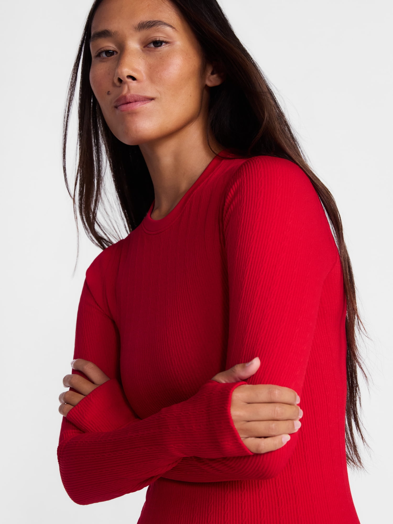 Ozark Trail Women’s Warmer Thermal Long Sleeve Seamless Fleece Top, Sizes XS-XXL