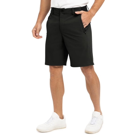 Domzle Men's Golf Dress Shorts Lightweight Work Shorts for Men Casual Stretch Quick Dry with Pockets Black 3XL