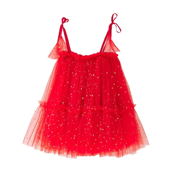 Coerni Toddler Baby Girl Tulle Tutu Dress Sleeveless Strap Layered Dress Sequin Princess Birthday Parties Dress Beach Dresses