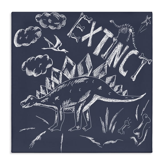 Stupell Industries Contemporary Sketchy Extinct Dinosaur Canvas Art, 17 x 17, by HUE and MI and Sangita