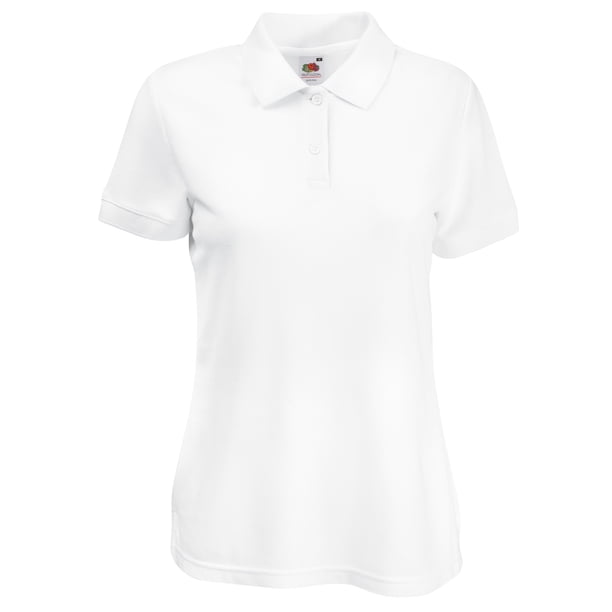 Fruit Of The Loom- Polo de manga corta 65/35 para mujer (Blanco)