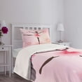 thumbnail image 5 of Ambesonne Girls Quilted Bedspread Set 2 Pcs, Ballerina Silhouette, Twin Size, Pink Umber and Pale Pink, 5 of 6