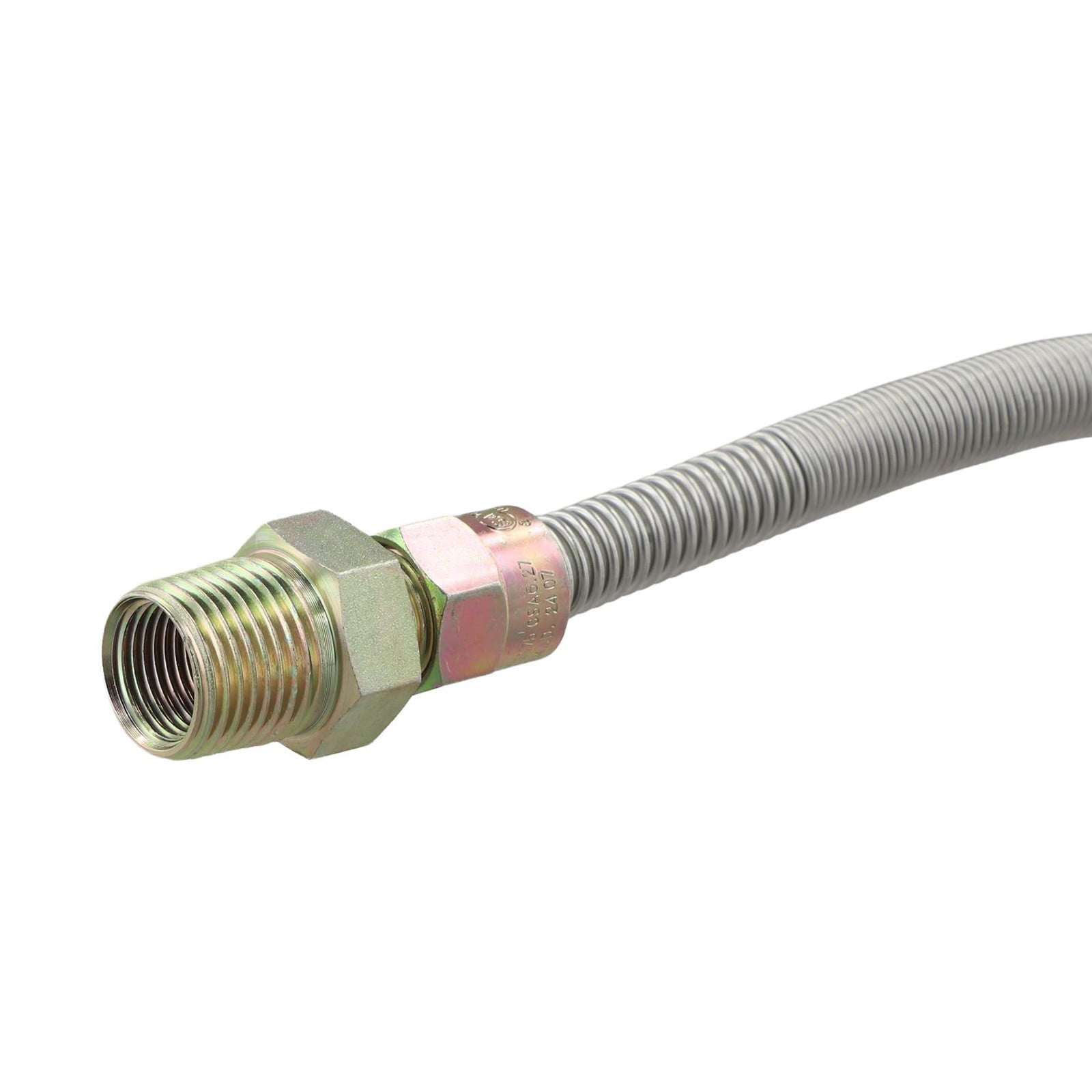 30 inch 3/8\" Whistle-Free Flexible Gas Line Kit for NGLP Fire Pits and Fireplaces Under 90K BTU