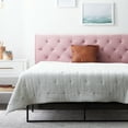 thumbnail image 4 of Rest Haven Raleigh Tufted Velvet Upholstered Headboard, Twin-XL, Pink, 4 of 9