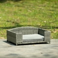 thumbnail image 3 of Holaki 25"W Rattan Elevated Dog Bed, Pets Rattan Woven Dog and Cat Bed Cushion, Brown, 3 of 8