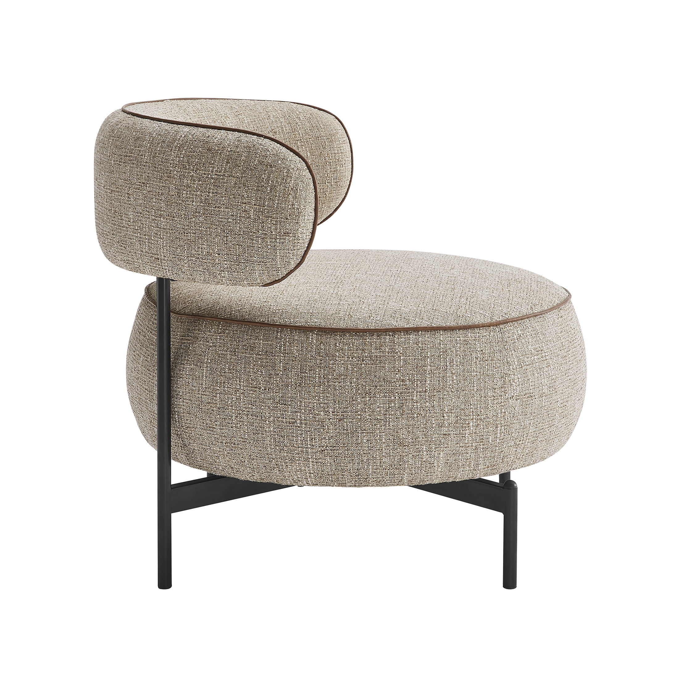 OakvillePark Varn Contemporary Chenille Swivel Chair, Brown