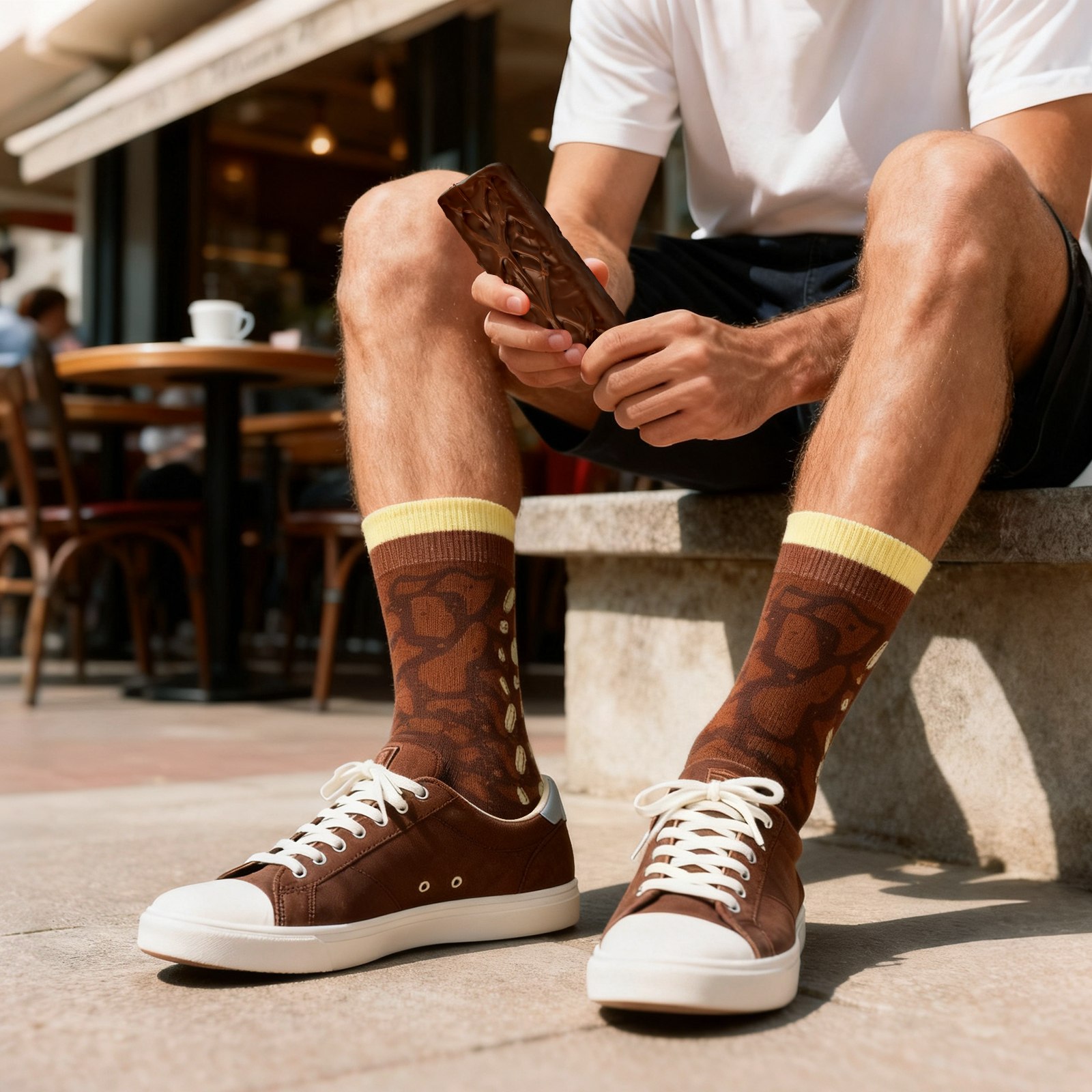 Funny Chocolate Bar Socks-Unique Gag Gifts for Men Women Teen Boys - Novelty Funky Cool Crazy Silly Socks Box- Birthday Easter Fathers Day Fun Gifts for Him Dad Christmas Stocking Stuffers -3 pairs