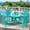 Turquoise, variant on WestinTrends Malibu 5 Piece Outdoor Dining Set, All Weather Poly Lumber Patio Table and Chairs Furniture Set, 47" Round Dining Table with Umbrella Hole and 4 Dining Chairs, Turquoise