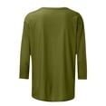 thumbnail image 5 of Aqestyerly Hauts de Noël pour Femmes Mode Féminine T-Shirt Imprimé de Noël Manches 3/4 Blouse Col Rond Hauts Décontractés, 5 of 5