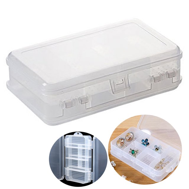 Coofit Craft Keeper 10 Compartments Dual Layer Embellishment Organizer Jewelry Box