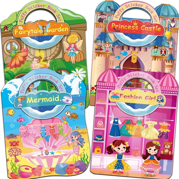 Cuadernos hinchados con pegatinas Kalysky para niñas de 2 a 4 a 8 años