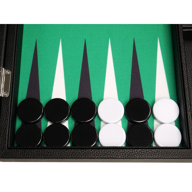 16-inch Premium Backgammon Set - Medium Size - Green Board