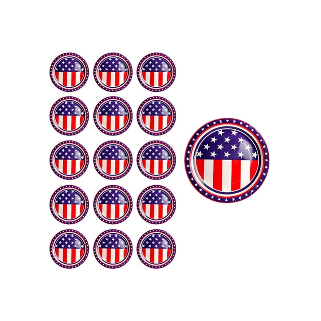 B Disposable Paper Plate Cup Napkin Set For Independence Day Patriotic Party Supplies 9 Inch Red White Blue