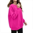 thumbnail image 5 of VISALY Pullover Crewneck Sweatshirt for Womens Plus Size Sweatshirts Casual Pullover Long Sleeve Shirts Soft Comfy Loose Fit Top Tunic Sweatshirts Lightweight Sweatshirt Hot Pink Xxl, 5 of 8