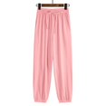 thumbnail image 2 of Sweatpants Women Ice Silk Sweatpants Loose Bunched Feet Summer Thin Casual Wide Leg Pants Lightweight Polyester Fabric M High Pull Pants, 2 of 6