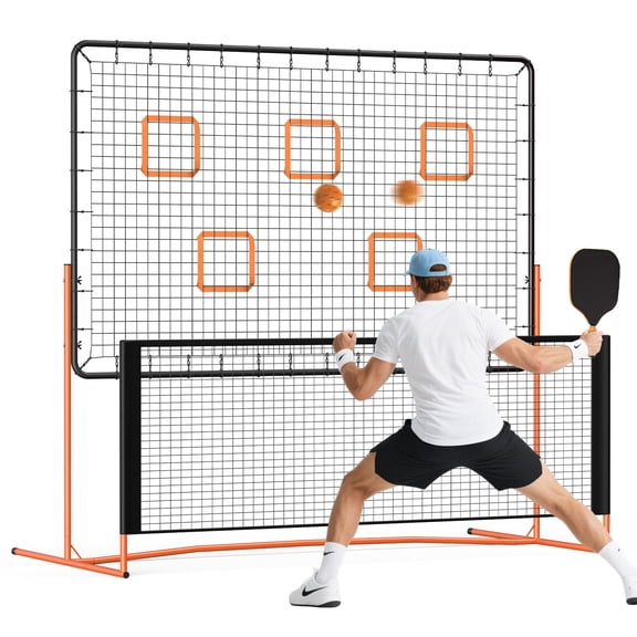 Haosegd 3 in 1 Portable Pickleball Trainer: 6FT Mini Net & Rebounder,Solo Accuracy Trainer Equipment for Dink Master Practice