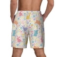 thumbnail image 2 of Lsque Mens Swim Trunks Flower Color Rabbit Pattern - Bathing Suit Compression Liner - Beach Swim Shorts Swimwear - (S-3XL) - Stretch Quick Dry -3X-Large, 2 of 9