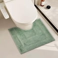 thumbnail image 5 of Ultra Soft Bathroom Floor Mat U-Shaped Contour Mat for Toilet Base, High Water Absorbent Thickened Shower Rug, Non-Slip Comfort Foot Mat for Bathroom Floor, Quick Dry Home Bath Mat, 20*16in, Green, 5 of 7