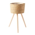 thumbnail image 1 of Cesta tejida para plantas, soporte de madera para macetas, soporte de madera para plantas, soporte para macetas, 1 of 8