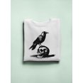 thumbnail image 3 of Raven Skull Gothic Halloween Graphic - Women's Sweatshirt, 3 of 4