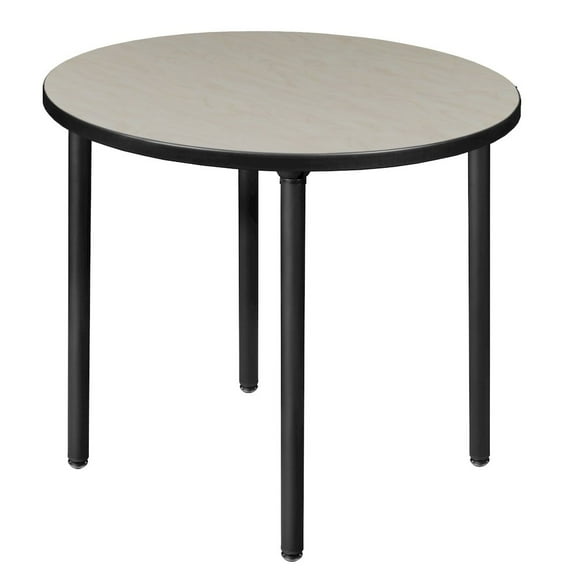Regency 30 in. Small Round Breakroom Table- Maple Top, Black Folding Legs