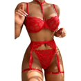 thumbnail image 3 of Ropa interior sexy mujeres sujetador liguero medias patchwork ver Thro, 3 of 3
