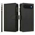 thumbnail image 2 of For iPhone Air Wallet Phone Case-PU Leather Magnetic Flip Cover with 9 Credit Card Slots,Zipper Pocket & Detachable Wrist Strap,Shockproof,Black,For iPhone Air, 2 of 7