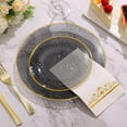 thumbnail image 3 of 150 Pcs Black and Gold Plates Disposable for Party - Elegant Black Plastic Plates Fancy Disposable Dinnerware for Birthday Party New Year (25 Guests), 3 of 7