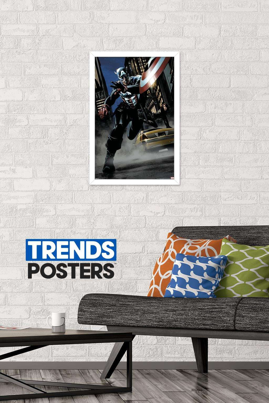 Marvel Comics - Captain America - Comic Wall Poster, 14.725" x 22.375", Framed