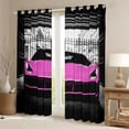 thumbnail image 2 of Castle Fairy Modern Sports Car Curtains Pack of 2 (42x84 Each) for Girls, Garage Gate Print Curtains Blackout for Bedroom, Pink Black, 2 of 6