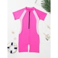 thumbnail image 3 of JanJean Boys Girls Swimwear Short Sleeve Zipper Front Bathing Suit Shorty One Piece Rash Guard Swimsuits Wetsuit Rose Red 10, 3 of 7