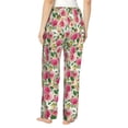 thumbnail image 3 of Xecao Rose Flowers Women's Straight Lounge Pajama Pants: The Epitome of Relaxed Sleepwear, 3 of 9