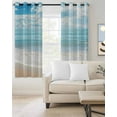 thumbnail image 2 of Blue Ocean Blackout Curtains, Light Blocking Print Window Curtains, Coastal Sea Beach Shore Sky Waves Scenery Thermal Insulated Window Drapes for Living Room Kitchen Cafe 2 Panels, 84"W x 63"L, 2 of 9