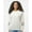 Ivory, variant on MV Sport W23152 Women's Striped Sleeves Crewneck Sweatshirt-Ivory-S