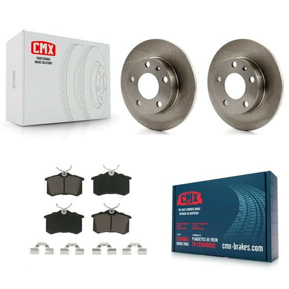 CMX Rear Disc Brake Rotors and Ceramic Pads Kit for Car Audi A4 S4 with 245mm Diameter Rotor K8C-101751