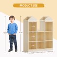 thumbnail image 4 of DSstyles Toy Storage Organizer 8-Cubby Kids Bookshelf White Bookcase Toddlers Playhouse Cabinet Shelf for Boys Girls Wooden Cubby Storage Toy Shelf for Playroom, Nursery, Kids Room,Natural, 4 of 9