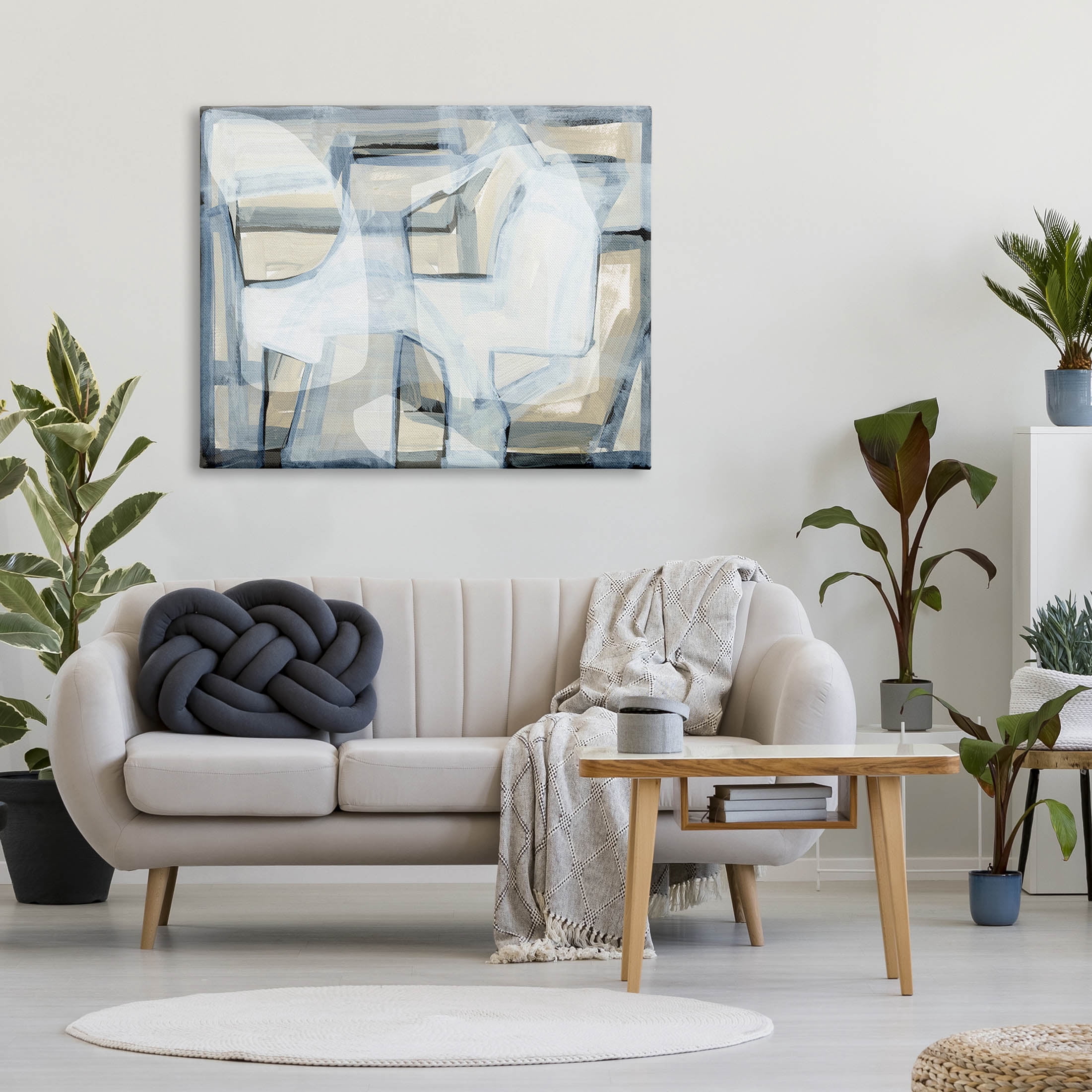 Stupell Industries Modern Layered Geometric Shapes Design Painting Gallery Wrapped Canvas Print Wall Art, Design by Cartissi