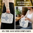 thumbnail image 5 of Pzuqiu Cross Leaves Bible Cover Case for Women Carrying Cases Book Protector Large Bible Study Accessories Supplies with Handle&Tags Quilted Vintage Scripture Book Cover, 5 of 7