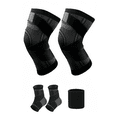 thumbnail image 1 of Kit De Soporte Deportivo (rodillera, Tobillera, Muñequera) 5 Pcs Talla:XXL Eo Safe Imports Negro, 1 of 5