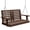 Brown, variant on KINGYES Outdoor Hanging Swing Chair, HDPE 3 Seats Porch Swing with Cup Holders, 660LBS Weight Capacity, Brown
