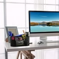 thumbnail image 2 of Desk Organizer and Accessories, Multifunctional Desktop Organizers with 9 Compartments and Drawer, Office Desk Organizer for Pen//Pencil/Rulers (Black), 2 of 5